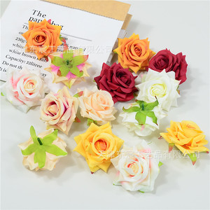 ดอกกุหลาบผ้าไหมประดับมุมขนาด 7 ซม. จาก Dongchen Crafts สำหรับตกแต่งงานแต่งงาน สีเหลือง ส้ม ขาวนม ชมพูแชมเปญ - Product Image 4