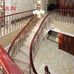 European -style aluminum alloy stair handrail columns railings home copper duplex loft staircase fence