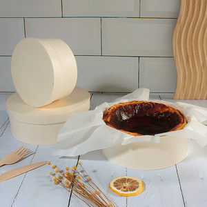 Boîte à gâteau basque 4-6 pouces en bois de peuplier blanc de qualité alimentaire écologique pour emballage de mariage, idéale pour mille-feuille aux 3 fromages et bonbons - Product Image 1