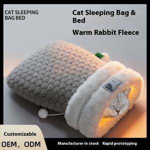 Invierno otoño cálido gato cama cerrada segura gato saco de dormir grueso conejo felpa gato cama mascota dormir Pad - Product Image 6