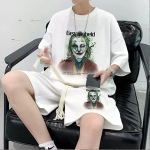 Men's Casual Summer Dress Plus Size Comfortable <b>Knitted</b> Polyester/Cotton Digital Printed T-shirt Short Sleeve Shorts Waffle <b>Set</b> - Product Image 4