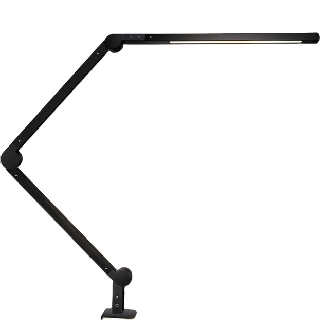 LED Desk Lamp with Clip Swing Arm Dimmable Modern Table Lighting Fixtures for Home Office Study Work