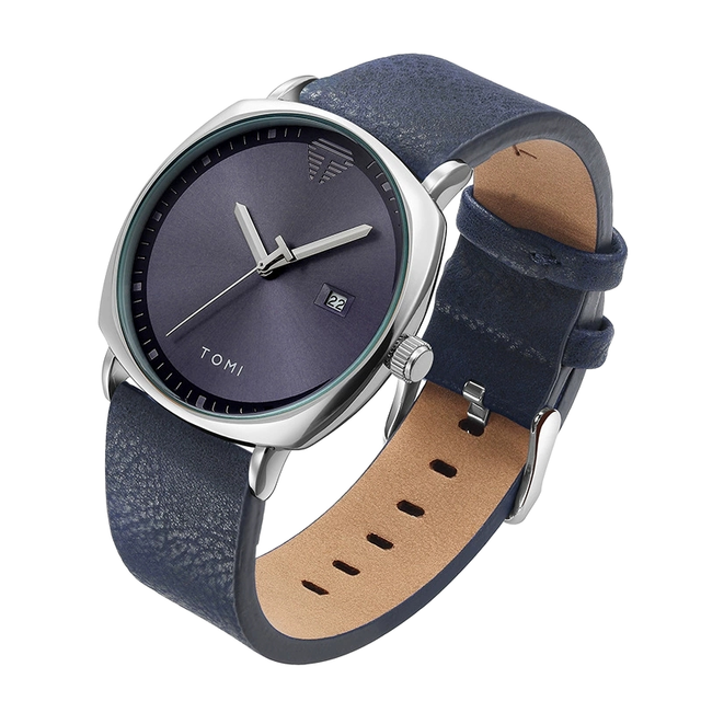 TOMI T044 Men's Quartz Analog Watch Simple Elegant Square Vintage Style Waterproof  Leather Strap for Casual Business for Men