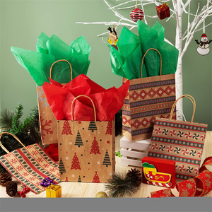Bolsas de regalo de papel de Navidad Embalaje con asa para bolsas de regalo de papel de vacaciones, bolsas de regalos de Navidad - Product Image 5