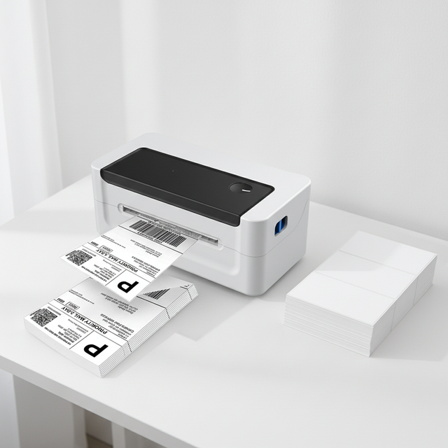 Barway FBA Mini 4-Inch 127mm/s Thermal Label & Barcode Printer with USB Interface 203dpi Resolution POS Compatible L1081