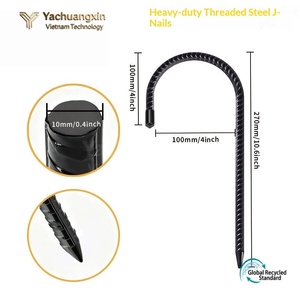 Heavy Duty Threaded Steel J-Nail Tent Peg 10.6inch for Outdoor Camping All Seasons Use - Product Image 3