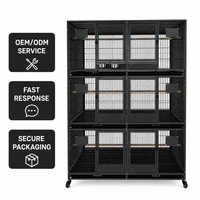 Grande cage d'élevage d'oiseaux en aluminium, cadre métallique blanc, cage à perroquets avec perchoir en bois sur roulettes pour canaris, pinsons et agapornis