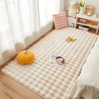 Tapis de luxe de style moderne, fabriqué à la machine, pour salon et chambre à coucher, tapis en fausse fourrure de lapin, tapis à bulles