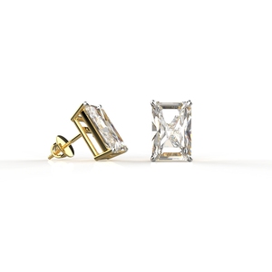 Pretty Lab Grown Diamond Stud Pendientes 18K Oro 5 Quilates Cada uno Radiant Cut Solitaire Pendientes Producto para niñas en venta al por mayor - Product Image 4