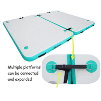 Plateforme gonflable pliable, radeau remorquable, tapis Drop Stitch, bateau de pêche à la traîne, compatible avec les moteurs hors-bord et les tentes d'abri