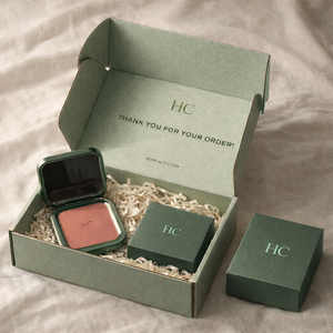 Boîte d'expédition renforcée pour cosmétiques Blush, boîte d'expédition en carton ondulé, boîte d'expédition en carton ondulé E Flute, emballage personnalisé imprimé - Product Image 1