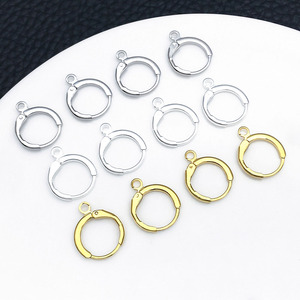 Round French Hook Ear <b>Wires</b> Zinc Alloy Plated <b>Silver</b> Gold For Earring Making DIY Jewelry Accessories - Product Image 1