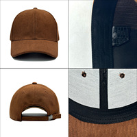 Casquette de baseball en velours côtelé pour homme et femme, style national, en pur coton respirant, épaisse et chaude pour l'automne et l'hiver