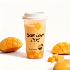 Gobelets en plastique PP pour thé aux fruits frais et boissons froides 260/360/500/600/700/1000 ml avec couvercle de qualité alimentaire et logo personnalisé - Product Image 1