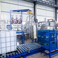 Máquina automática de llenado de resina acrílica, barril con transportador de rodillos, para productos químicos, 1000 L