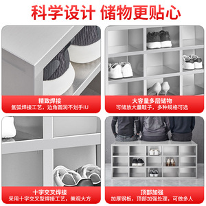 ตู้รองเท้าสแตนเลส 304 3 ชั้น แบบสองด้าน หลายช่อง สำหรับจัดเก็บของใช้ในบ้าน - Product Image 5