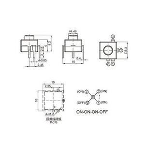 Interruptor Táctil Vertical HS-8008-314A de 8.3x8.3x8.2mm, 4 Pines, 4 Posiciones (3 Encendidos/1 Apagado) para Linternas y Dispositivos Multimodo - Product Image 5