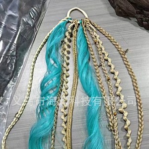 Faux Locs Crochet Hair Wig With <b>Worm</b> Like Curls Ponytail Style For Daily Use - Product Image 3