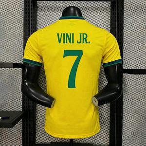 Maglia da Calcio della Nazionale Brasiliana per Uomo, Stampa a Trasferimento Termico, Traspirante, Manica Corta, Personalizzabile - Product Image 1