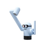 Keran Wastafel Keramik Tembaga Penuh Bergaya Dopamin Bertema Minion, Tuas Tunggal, Air Panas dan Dingin, Model Lengan Robot untuk Kamar Mandi