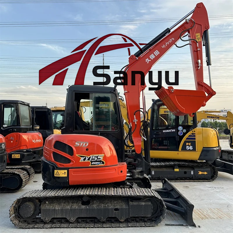 Используется Оригинальный мини-экскаватор Kubota KX155 с резиновой гусеничностью и гидравлическим большим пальцем Kubota Mini excoverator U15 U17 U20 U-35 U55 KX155