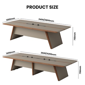 Ensemble de table et chaises de salle de conférence modulable, extensible, en bois, pour 8 à 20 personnes, design moderne, personnalisable, usage commercial - Product Image 4