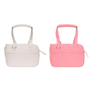 Sac de voyage pour chien, grande capacité, doublure en maille polyester, beige rose, 39x16x26cm, sac bandoulière - Product Image 3