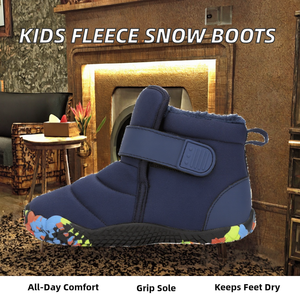 Botas de Nieve Nanostride para Niños, Unisex, Forradas con Forro Polar, de Piel Sintética, Antideslizantes, Impermeables, con Cierre de Velcro, para Invierno - Product Image 2