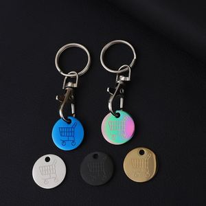 Porte-monnaie en acier inoxydable pour chariot de supermarché, personnalisable au laser avec logo, idéal comme cadeau ou porte-clés vierge - Product Image 5