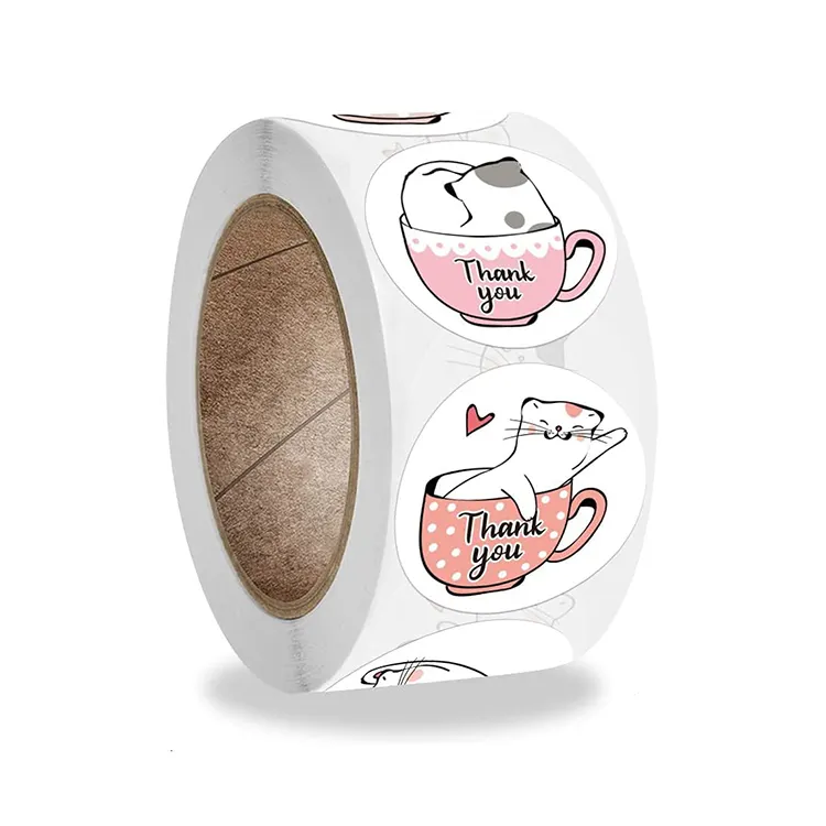 Personalized Custom Circle Shape Cute Cartoon Promotional Stickers For Children Gifts