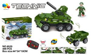 Nouveau style de jouet de construction 2 en <span class=keywords><strong>1</strong></span> : <span class=keywords><strong>char</strong></span> et voiture 2,4 GHz, blocs de soldats à assembler soi-même - Product Image 3