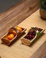 Bamboe Fancy Droge Vruchten En Noten Snack Serveren Halve Trays Gerecht Voor Foodparty Bruiloft Snacks