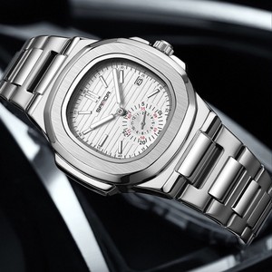 Reloj de Cuarzo SANDA 7020 para Hombre, Reloj de Pulsera Cuadrado de Estilo Chino Retro, Reloj Cuadrado Clásico de Negocios con Correa de Acero Inoxidable, Resistente al Agua - Product Image 4