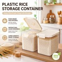 Contenedor Rectangular de Plástico de Estilo Nórdico para Almacenamiento de Arroz, Uso Doméstico, a Prueba de Insectos y Humedad, Caja Sellada