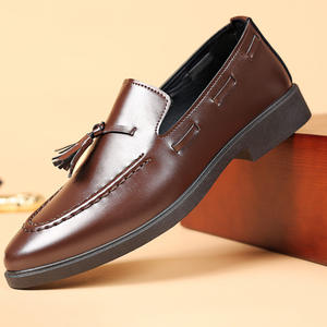 Chaussures habillées pour hommes en cuir véritable de style britannique, à lacets, bout rond, respirantes, légères, antidérapantes - Product Image 1