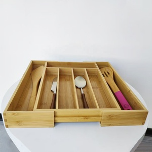 Hoàn Toàn Tre Có Thể Kéo Rộng 7-Ngăn Kéo Tổ Chức Dao Kéo Khay Nhỏ Hẹp Ngăn Tre Ngăn Kéo Tổ Chức - Product Image 3