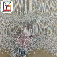 Dentelle perlée de haute qualité pour robe de mariée, tissu en maille écologique, dentelle perlée française, tissu à sequins pour robe de mariée de luxe