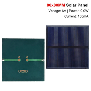 <b>6V</b> 150mA 0.9W Solar Polycrystalline 80*80MM Mini Solar System DIY for <b>Battery</b> Cell Phone Charger ALX-8940 <b>6V</b> 150mA 0.9W Solar Pa - Product Image 2