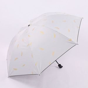 Luxury Automatic Folding Umbrella for Women, Gold Printed Sun and Rain Parasol, Custom Logo Promotional Gift Umbrella - Product Image 4