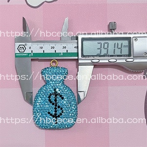 Gantungan Tas Uang Ukuran Besar Perhiasan Permata Datar untuk Mobil, Dekorasi Casing Ponsel, Bertabur Berlian Berkilau, Gantungan DIY - Product Image 4