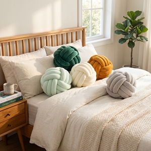 Cuscini Decorativi Annodati Hesen per Arredamento Casa, Cuscini Decorativi Imbottiti Fatti a Mano per Divano - Product Image 3