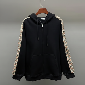 Sudadera con Capucha para Hombre, Estilo Casual Urbano, con Cierre, 100% Algodón, Sólida, Bordada, Impermeable, Transpirable, con Bolsillo, Impresión Personalizada - Product Image 2