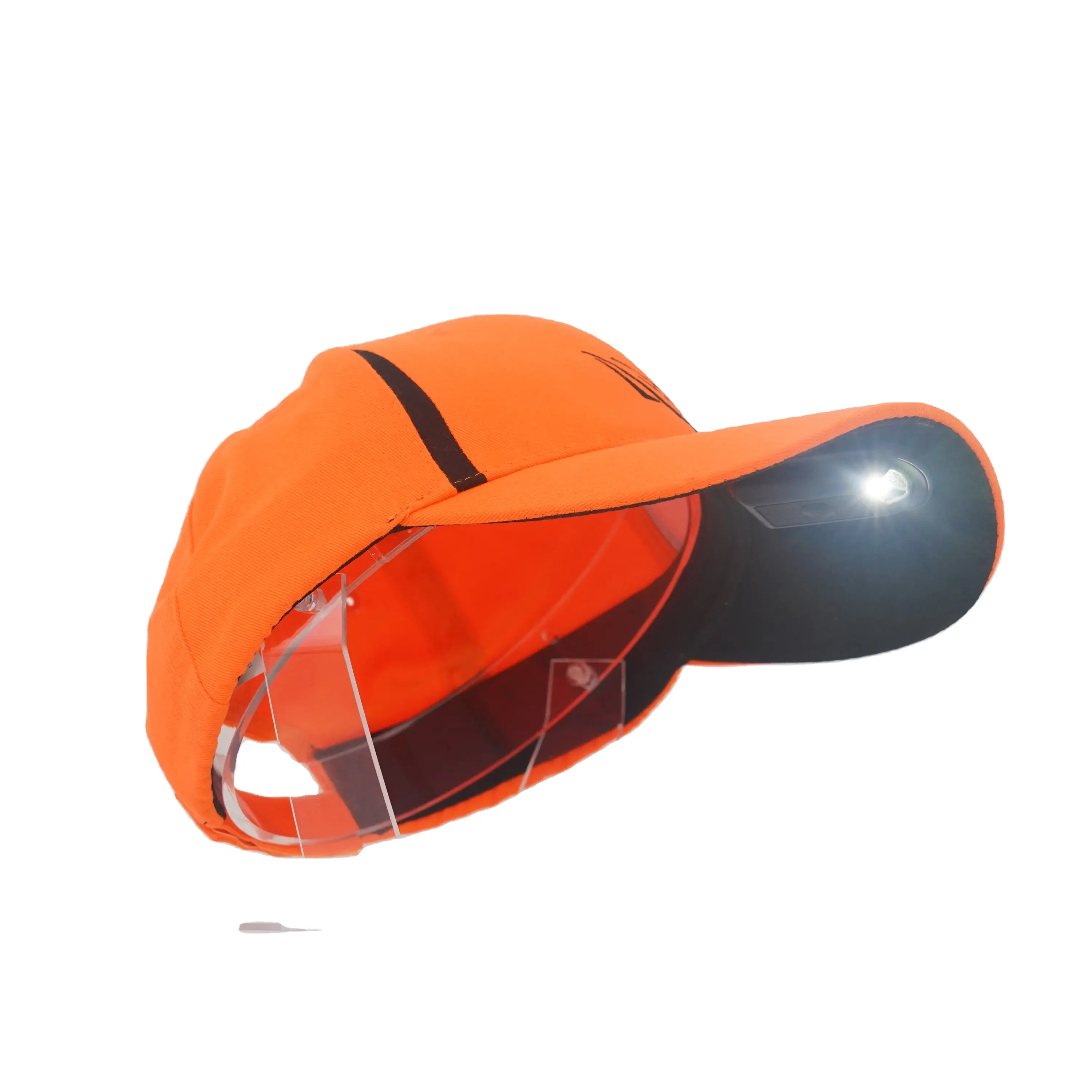POWERCAP topi berkemah lampu LED oranye, topi berkemah dapat diisi ulang USB