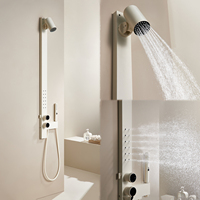 Offre Spéciale : Ensemble de Douche Mural Thermostatique Gris Anthracite avec Jets Corporels – Équipement de Salle de Bain Fiable