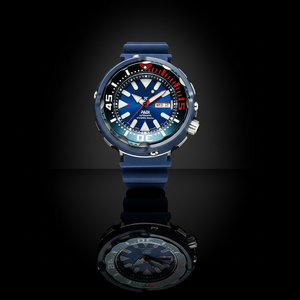 Montre mécanique de sport de plongée japonaise de luxe en acier inoxydable, étanche, avec calendrier et luminescence SPRA83J1 - Product Image 6