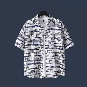 2024 Vintage camicia hawaiana con colletto abbottonato stampa hawaiana camicie da uomo donna per la spiaggia