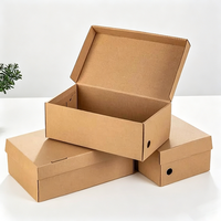 Boîtes à chaussures en carton ondulé kraft brun imprimées sur mesure, vente en gros, avec trous de ventilation pour le stockage et l'expédition de chaussures