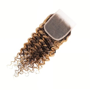 Peluca de Cabello Humano Brasileño con Frente de Encaje sin Pegamento, Ondas Profundas 4*4, Color P4/27, ¡Oferta! #   Peluca con Cierre de Encaje y Reflejos - Product Image 6