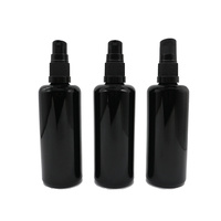 Flacon de lotion en verre rond noir vide avec pompe à pression, résistant aux UV, pour emballages de soins de la peau, 10 ml, 20 ml, 30 ml, 50 ml, 100 ml