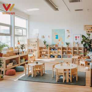 Đa Chức Năng Hiện Đại Bằng Gỗ Mầm Non Đồ Nội Thất Tủ Daycare Bàn Ghế Cho Trẻ Em Cho Phòng Ngủ Nhà Bếp Mẫu Giáo - Product Image 1